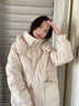 鴨鴨（YAYA）羽絨服女中長款2025年冬季新款韓版寬松時尚設(shè)計感加厚連帽外套 牛油果綠 M 曬單實拍圖