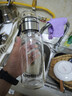 恩爾美（nRMEi）茶水分離杯大容量男士泡茶杯冷泡杯高硼硅耐熱便攜辦公室喝水杯子 【茶水分離+杯套】本色 1000ml 曬單實(shí)拍圖