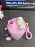 希樂（cille）學(xué)生保溫杯女生雙飲吸管杯高顏值可愛水杯戶外便攜不銹鋼兒童杯子 粉色【雙飲/提手/貼紙】450ml 曬單實(shí)拍圖