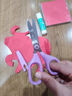 得力剪刀兒童小型小學(xué)生安全手工專(zhuān)用寶寶幼兒園小剪子鋸齒花邊圓頭便攜高顏值美術(shù)剪紙特氟龍不粘膠帶 【常規款/1把】藍色-送折紙+膠棒 曬單實(shí)拍圖