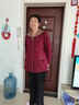 皮爾卡丹老年人女秋裝奶奶毛呢外套60歲70媽媽裝春秋呢子大衣老人太太衣服 紫色 (上衣) L 曬單實(shí)拍圖