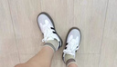 依思 Q（exull）德訓鞋女2025春夏新款厚底增高百搭休閑鞋女學(xué)院風(fēng)上班通勤板鞋女 白黑色 38 曬單實(shí)拍圖
