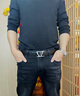 蓋瓦阿瑪尼邏奧皮帶男真皮自動(dòng)扣商務(wù)男士腰帶頭層牛皮禮盒褲帶七夕情人節禮物 AM9000銀色G紋帶身專(zhuān)柜禮盒 110cm -130cm隨機發(fā)（指定請聯(lián)系客服） 曬單實(shí)拍圖