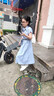 艾珠兒（Aizhuer）2025新款韓系學(xué)院風(fēng)藍(lán)色短袖襯衫連衣裙子女夏季氣質(zhì)收腰長(zhǎng)裙夏天 【藍(lán)色】 L 曬單實(shí)拍圖