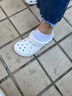 卡駱馳crocs洞洞鞋貝雅男鞋女鞋輕便耐磨一腳蹬拖鞋休閑鞋|10126 白-100 36 /37(220mm) 曬單實拍圖