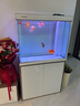 森森（SUNSUN）大型魚缸底過濾水族箱客廳家用落地玻璃生態(tài)金魚缸 【實(shí)時溫顯+燈控】珍珠白 0.8米長35cm寬 曬單實(shí)拍圖