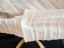 詩(shī)凡黎（'SEIFINI）詩(shī)凡黎醋酸天絲鏤空針織衫2025夏新款百搭冰激凌薄款短袖上衣女 本白色 開(kāi)衫圓領(lǐng) XL 曬單實(shí)拍圖