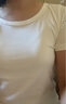 莫代爾螺紋大領(lǐng)口短袖t恤女夏季2025新款修身彈力低領(lǐng)正肩上衣886 白色 2XL 建議125-140斤 曬單實(shí)拍圖
