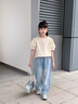 G.DUCKKIDS小黃鴨女童褲子春秋款2025新款中大童牛仔褲洋氣兒童直筒闊腿褲 淺藍色 170 尺碼15~16歲【160-170cm】 曬單實(shí)拍圖