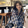 多菲尼森格子襯衫女春秋穿搭格子襯衣慵懶風(fēng)復古寬松襯衣開(kāi)衫外套長(cháng)袖上衣 藏青色 L （110-125斤） 曬單實(shí)拍圖