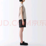 無印良品（MUJI）女式 水洗 平紋 短褲女夏 褲子 休閑短褲 多巴胺純棉全棉BEC27A3S 黑色 M 160/66A 曬單實拍圖