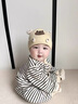 嬰兒帽子秋冬季可愛超萌針織毛線帽保暖防風(fēng)新生小月齡寶寶套頭帽 hello小熊-米色 參考6個月-3歲/帽圍42-47cm 曬單實拍圖