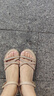 ZHR女鞋夏季坡跟百搭涼鞋女時(shí)尚水鉆厚底顯瘦沙灘鞋女 AY161 杏色 37 曬單實(shí)拍圖