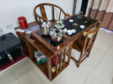 一米色彩中式實(shí)木茶桌陽臺(tái)喝茶桌椅組合家庭用茶臺(tái)燒水壺一體桌移動(dòng)泡茶臺(tái) (爆款)胡桃色茶桌+1圍椅+2月牙椅 1.0米旋轉(zhuǎn)茶桌(底部上水電茶爐) 曬單實(shí)拍圖