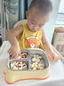 babycare寶寶自主進(jìn)食餐盤(pán)嬰幼兒不銹鋼分格兒童餐具-光電青 曬單實(shí)拍圖