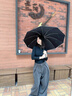蜜雪小米全自動折疊環(huán)扣防曬雨傘加固晴雨兩用遮陽傘大號女生專用加大號傘 星空黑-黑膠防曬 曬單實拍圖