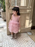 G.DUCKKIDS小黃鴨童裝女童連衣裙夏季公主裙兒童裙子生日禮服夏款蓬蓬裙紗裙 粉色asoiaci 90 尺碼建議1~2歲cm 曬單實拍圖