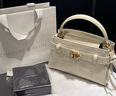 CHARLES&KEITH鱷魚紋凱莉包手提斜挎婚包包女包生日禮物七夕禮物CK2-50270880-1 Ivory象牙色 S 曬單實(shí)拍圖