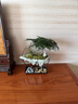 懸浮倒山文竹米竹綠植擺件盆栽景觀辦公室內(nèi)玄關(guān)客廳桌面凈化空氣 鐵藝懸空祥云倒山（淺灰）-文竹 帶盆栽好 曬單實拍圖