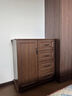 小米豬美式斗柜臥室收納柜子靠墻五斗柜房間置物柜客廳復古儲物柜五斗櫥 80CM深胡桃色 一門(mén)三抽 組裝 曬單實(shí)拍圖