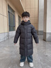 巴布豆（BOBDOG）95絨兒童羽絨服2025冬季男女中長(cháng)款保暖A類(lèi)三防抗菌面料連帽外套 黑色 240g+充絨 【抗寒-20°C】 120 【約身高105-115cm 體重39斤】 曬單實(shí)拍圖