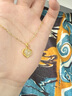 中國黃金（CHINA GOLD）輕奢愛(ài)心金項鏈女足金和田玉吊墜生日禮物女送女友老婆結婚紀念日 足金玉見(jiàn)你吊墜-贈S925鏈 曬單實(shí)拍圖