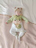多嘻?？▼雰悍孢m連體衣秋季新款男女寶寶哈衣爬爬服純棉服秋冬內搭衣服 白綠 66cm 曬單實(shí)拍圖