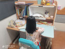 光明園迪燈桌一體兒童學(xué)習(xí)桌小學(xué)生書桌套裝可升降寫字桌課桌椅悅者120pro 悅者120 pro+A6P卡其+藍椅套 曬單實拍圖