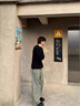 瀟圖達(dá)人美式長(zhǎng)袖t恤男秋季cleanfit重磅衛(wèi)衣小領(lǐng)口百搭顯瘦內(nèi)搭打底衫 黑色 XL 曬單實(shí)拍圖