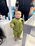 左別嬰兒羽絨服0-6個月冬裝棉衣套裝加厚男0-1歲半2兩件套衣服秋冬季 卡其色（棉衣套裝） 100cm 曬單實拍圖