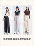班尼路S&K系列窄版香蕉休閑褲女秋裝新款潮流時(shí)尚小個(gè)子黑色鐮刀衛(wèi)褲 黑#純色 XL 【親膚透氣】 曬單實(shí)拍圖