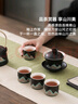 京東京造 茶具套裝 功夫茶具套裝泡茶器全套壺茶杯高檔黑陶提梁壺 17件套 曬單實(shí)拍圖