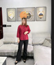 俞兆林（YUZHAOLIN）媽媽春秋洋氣新中式套裝2025新款喜婆婆婚宴裝禮服中老年女士小衫 紅色套裝(搭黑色褲子) 3XL (128~140斤) 曬單實(shí)拍圖