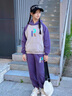 G.DUCKKIDS女童春秋裝套裝2024新款中大童女孩童裝兒童衛(wèi)衣運(yùn)動(dòng)服秋冬兩件套 字母R連帽套裝-紫色 140cm 曬單實(shí)拍圖