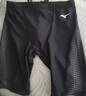 美津濃（MIZUNO）泳褲男士防尷尬大碼長款5分褲專業(yè)速干抗氯游泳衣裝備B1127黑L 曬單實拍圖