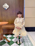 WVD美國品牌連衣裙春款2025新款兒童長(cháng)袖禮服春裝小女孩公主裙子春秋香檳色+發(fā)飾110 CM 曬單實(shí)拍圖