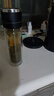 ihold一鍵開(kāi)蓋雙層玻璃杯防燙男士耐高溫速開(kāi)飲用水杯子辦公泡茶杯車(chē)載 金剛黑 350ml 曬單實(shí)拍圖