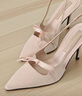 CHARLES&KEITH緞面蝴蝶結(jié)尖頭高跟涼鞋女生日禮物CK1-60361556 Light Pink淺粉色 39 曬單實拍圖