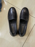 紅蜻蜓女鞋媽媽鞋真皮小皮鞋秋季一腳蹬軟底軟面中老年老人鞋平底單鞋 黑色 39 曬單實(shí)拍圖