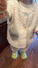 G.DUCKKIDS兒童馬甲女童洋氣可愛(ài)毛毛背心嬰兒秋冬季加厚加絨羊羔毛保暖馬甲 米色 90 曬單實(shí)拍圖