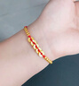 中國黃金（CHINA GOLD）黃金手鏈女款足金五帝錢金珠紅手繩七夕情人節(jié)生日禮物送女友老婆 五帝錢手繩【紅繩】約0.73g+品牌禮盒 曬單實(shí)拍圖