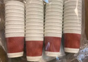 特美居（temeiju）一次性咖啡杯防燙紙杯加厚杯子食品級(jí)飲料水杯商務(wù)瓦楞茶杯60只 曬單實(shí)拍圖