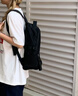 露露2025新款luluIemon雙肩包背包電腦書包大容量瑜伽包防水男女 黑色 29cm*18.5cm*49cm 曬單實拍圖