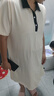 孕婦連衣裙夏裝短袖裙翻領(lǐng)孕婦裝夏天孕婦裙子女夏季衣服 杏色 XL 曬單實(shí)拍圖