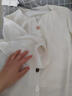 百圖betu女裝春夏新款襯衫圓領(lǐng)不規則紐扣七分袖襯衫女2403T39 藍色 XS 曬單實(shí)拍圖