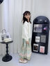 OVE2025新款春秋裝女童漢服新中式套裝大童秋冬連衣裙兒童國風(fēng)馬面裙 4907米色+4411綠色不加絨 140 140cm 曬單實(shí)拍圖