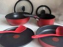 特福（Tefal）鍋具套裝百變鍋可拆卸煎炒鍋有鈦不粘鍋六件套千葉玫瑰紅 曬單實(shí)拍圖