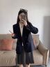 熙世界sllsky職場風率性休閑西裝套裝女2025秋季新款高級感氣質(zhì)西服上衣 深藏青 XL 曬單實拍圖