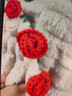 無(wú)印良品成品手工玫瑰花束毛毯子沙發(fā)午睡針織蓋毯生日送女友禮物教師節日 【成品】紅玫瑰花束毯-純手工編織 直徑約60cm【約36朵花 一鍵出片】 曬單實(shí)拍圖