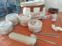 沃德百惠（WORTHBUY）保溫飯盒上班族可微波爐加熱便當盒316不銹鋼學(xué)生便攜多層飯桶 316款米色：大小各2個(gè)+餐具+方袋 曬單實(shí)拍圖